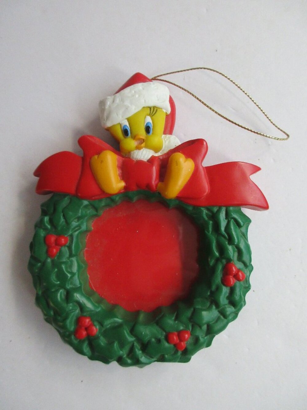 Tweety Bird Looney Tunes Christmas Picture Frame Wreath Ornament 1996